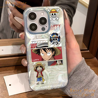 COD เคสไอโฟน16 อนิเมชั่นวันพีช ตัวเอกลูฟี่ เคสแสงสะท้อนใช้กับIPhone6/7/8PLUS 11 12 13 14 15 16 Pro PROMAX X XR XS SE2020