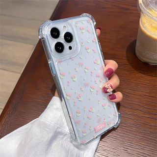 🍬POPPA🍬สี่มุมหนาป้องกันการตกเลนส์ป้องกันกรณีโทรศัพท์มือถือสำหรับ iPhone 17 16 15 14 13 12 11 ProMax X/XS XR 7 8PLUS