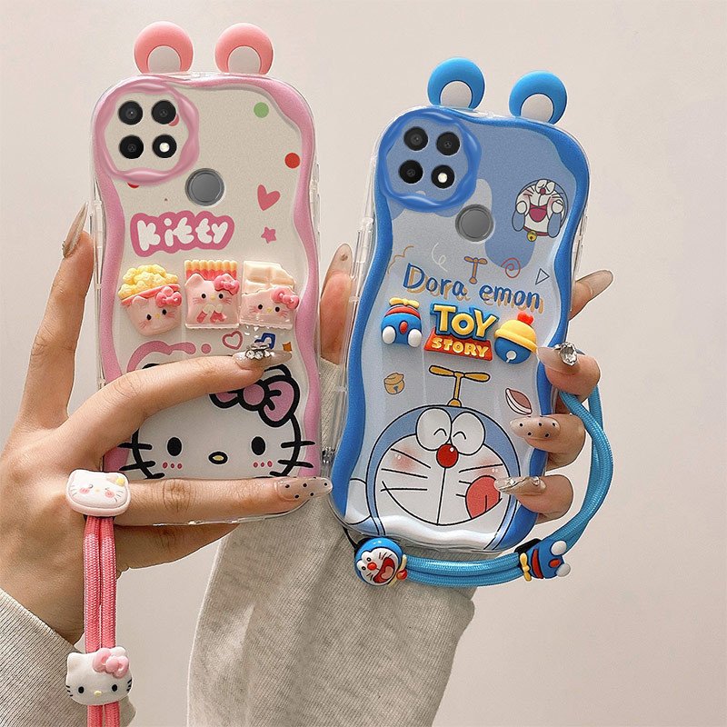 เคส OPPO A15 Case OPPO A15s Case Kuromi Cute 3D Ears cream edge Soft Phone Case TY-EDNY