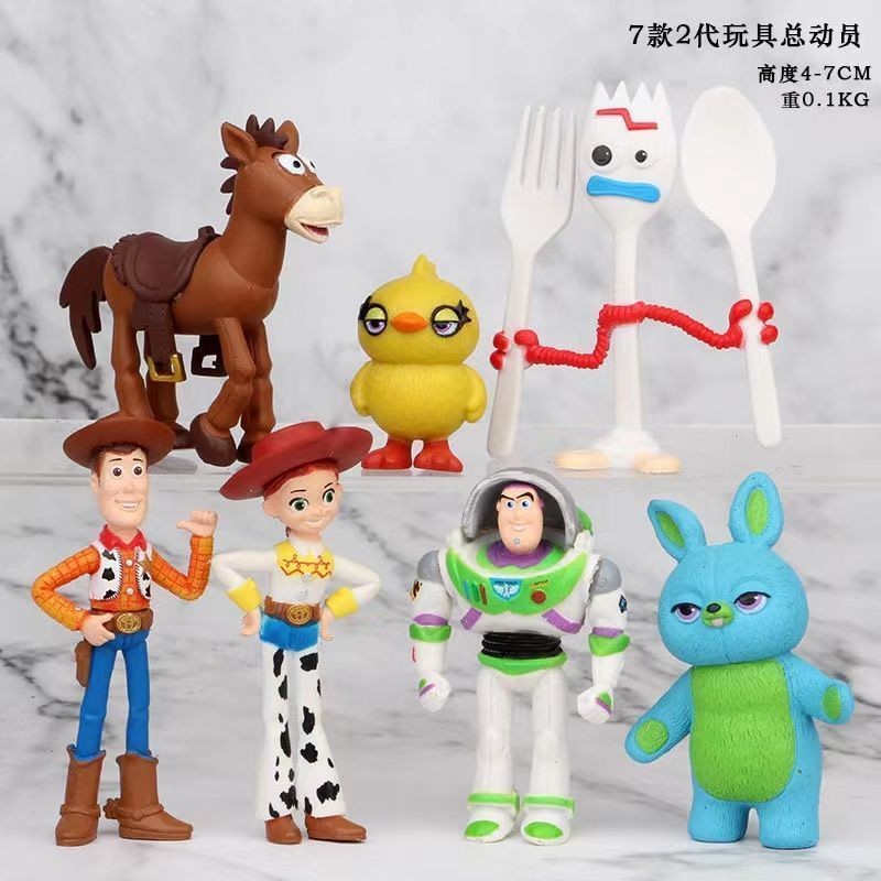 Toy Story Mystery Box Pony Figure Buzz Lightyear Jewelry Fork Woody Doll Snoopy Gift Collection