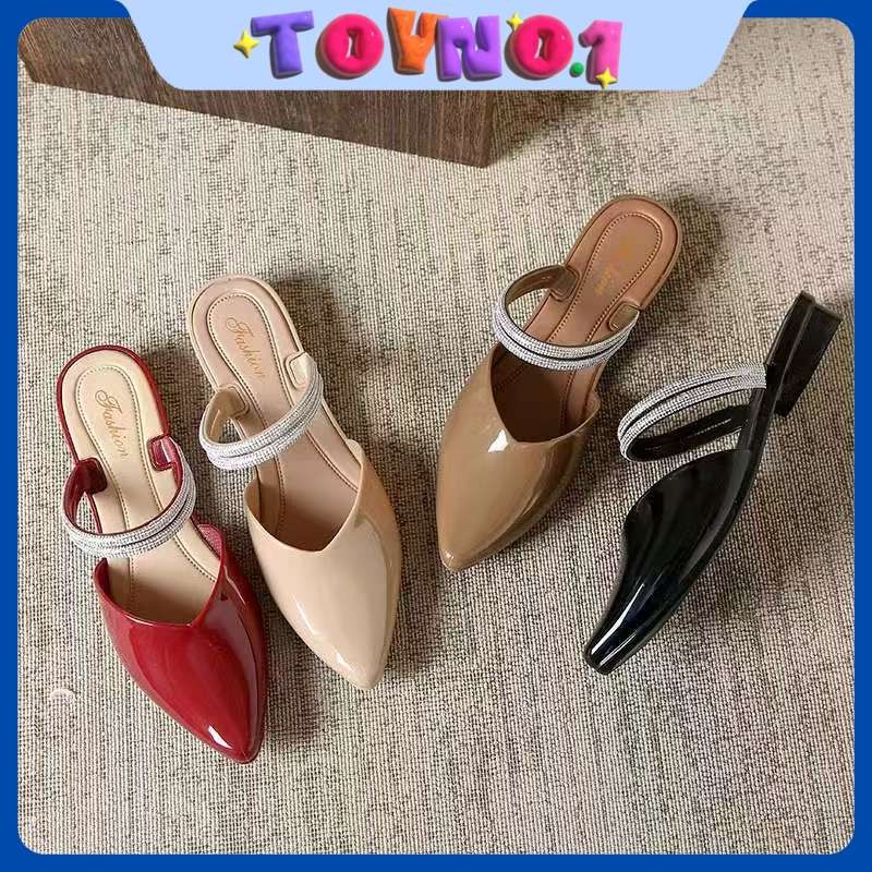 ToyNo.1🧸พร้อมส่ง🧸"LT-L633" รองเท้าคัทชูแฟชั่น สายคาดเพชร ดีไซน์สวยทันสมัย สวมใส่สบาย