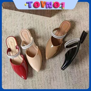 ToyNo.1🧸พร้อมส่ง🧸"LT-L633" รองเท้าคัทชูแฟชั่น สายคาดเพชร ดีไซน์สวยทันสมัย สวมใส่สบาย