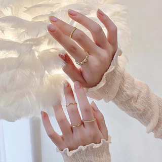 Simple Ring Female Personalized Cool Style Prime Ring 8 Pieces Set