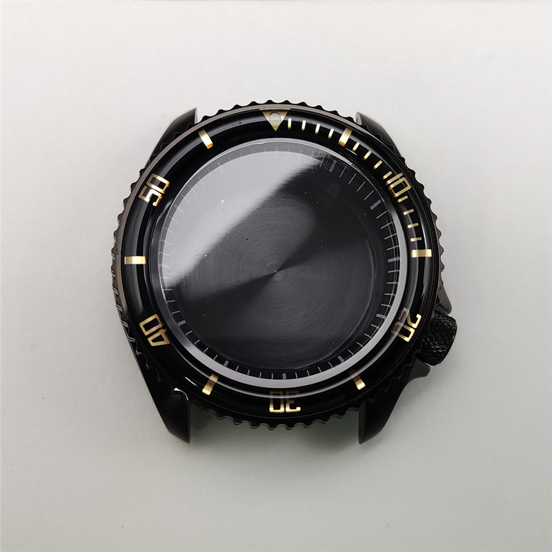 42MM Substitute SKX007 Seiko Case NH35A/36 Movement Modification Accessories Diving Watch Case สีดํา