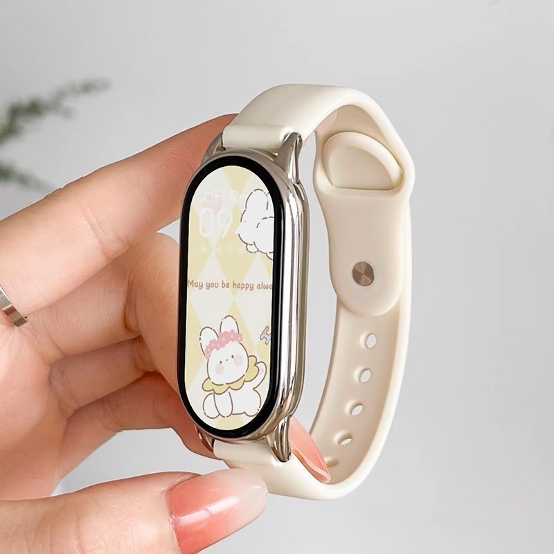 สาย xiaomi band 9/8 สายซิลิโคน สายนาฬิกา + เคสป้องกัน 2 in 1 กันน้ำและกันเหงื่อ - รูปที่ 4