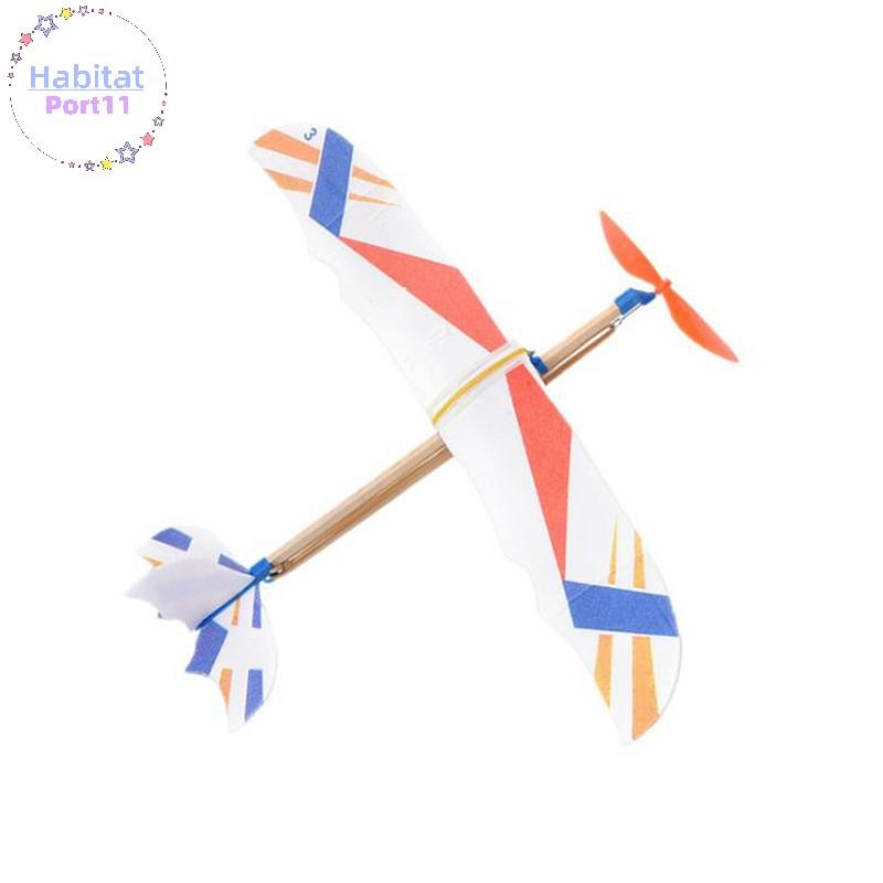 HabitatPort ยางรัดยืดหยุ่นขับเคลื่อนเครื่องบินเครื่องร่อน Flying Plane เครื่องบิน DIY เด็ก th - รูปที่ 6
