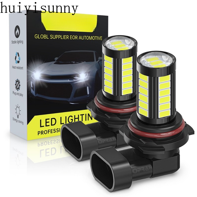Hys 2pcs รถ LED หมอกโคมไฟ 9006 HB4 LED หมอกไฟ H8 H11 H7 LED bulb 5630 33SMD ไฟ LED สีขาว 9005 hb3 รถหมอก H4 หลอดไฟรถจักรยานยนต์