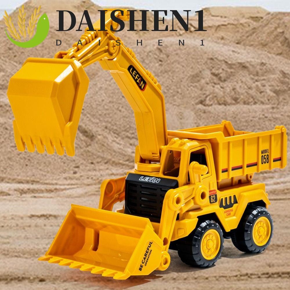 Daishen1 ของเล่นรถขุด ยานพาหนะ ABS ขนาดใหญ่ สร้างสรรค์ คลาสสิก สีเหลือง สําหรับเด็ก ของขวัญวันเกิด