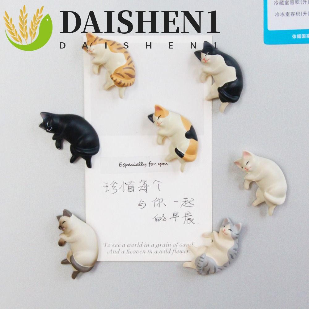 Daishen1 ( ไม ่ มีแม ่ เหล ็ กตู ้ เย ็ น ) แมวจําลองตู ้ เย ็ นเครื ่ องประดับ , น ่ ารักเรซิ ่ นแมวอุปกรณ ์ เสริม , 6 รูปแบบจําลองหัตถกรรม Sleep Cat ขี ้ เกียจแมว Miniatures ตู ้