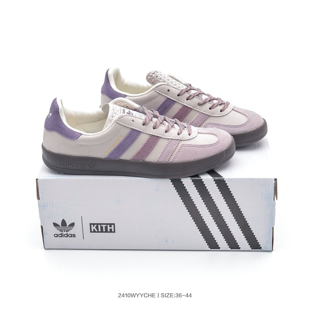 คลังสินค้าพร้อม Indoor Clover Retro Casual Anti slip Low cut Board Shoes/สีม่วงอ่อน OPIF