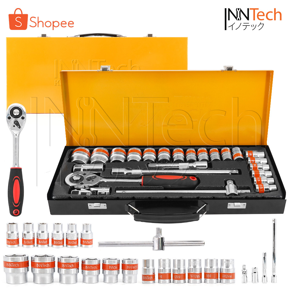 InnTech King Tools ชุดเครื่องมือ 24 ชิ้น ขนาด 1/2 นิ้ว (4 หุน) ชุดประแจ KING TOOLS SERIES รุ่น WKT-24PCS