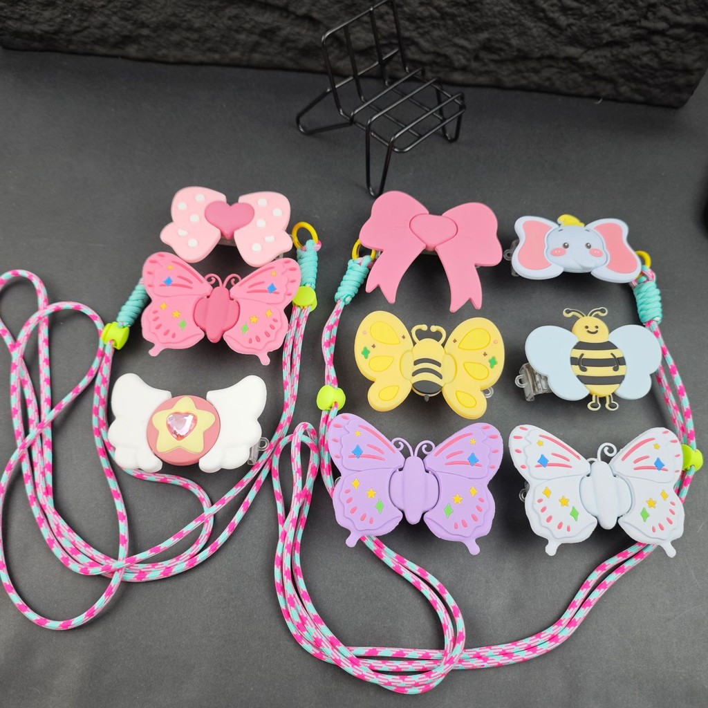 Diy Creative Butterfly เคสโทรศัพท์มือถือด้านหลังคลิปเชือกข้ามแนวทแยงเหมาะสําหรับเคสโทรศัพท์มือถือเชือกเส้นเล็กยาวสากล