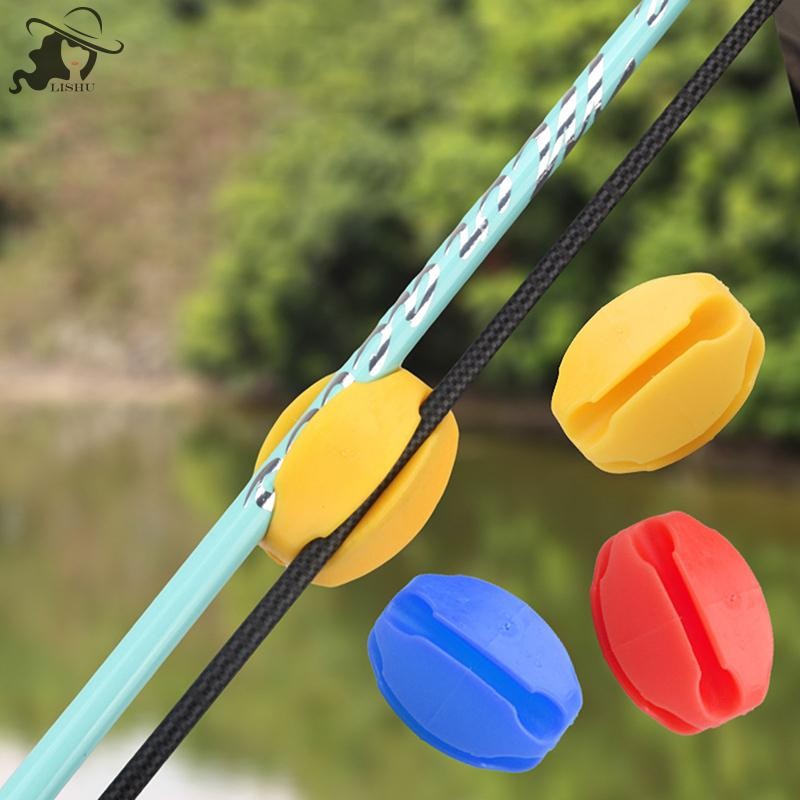 Lishu 10 ชิ้นซิลิโคนผู้ถือคันเบ็ด Ball สายรัด 5 หลุมน้ําหนักเบา Fishing Tackle Ties Organizer แร็คอุปกรณ์ตกปลา th