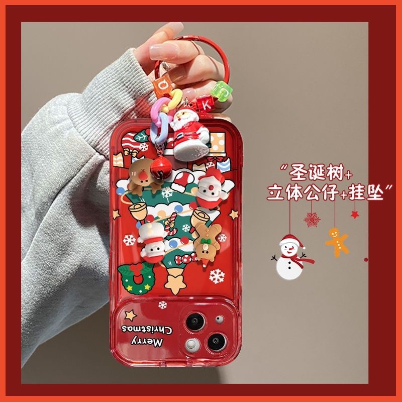 iPhone 14 mobile phone case Huawei iPhone13promax12 female 11 Christmas tree pendant xr xsmax flip mirror