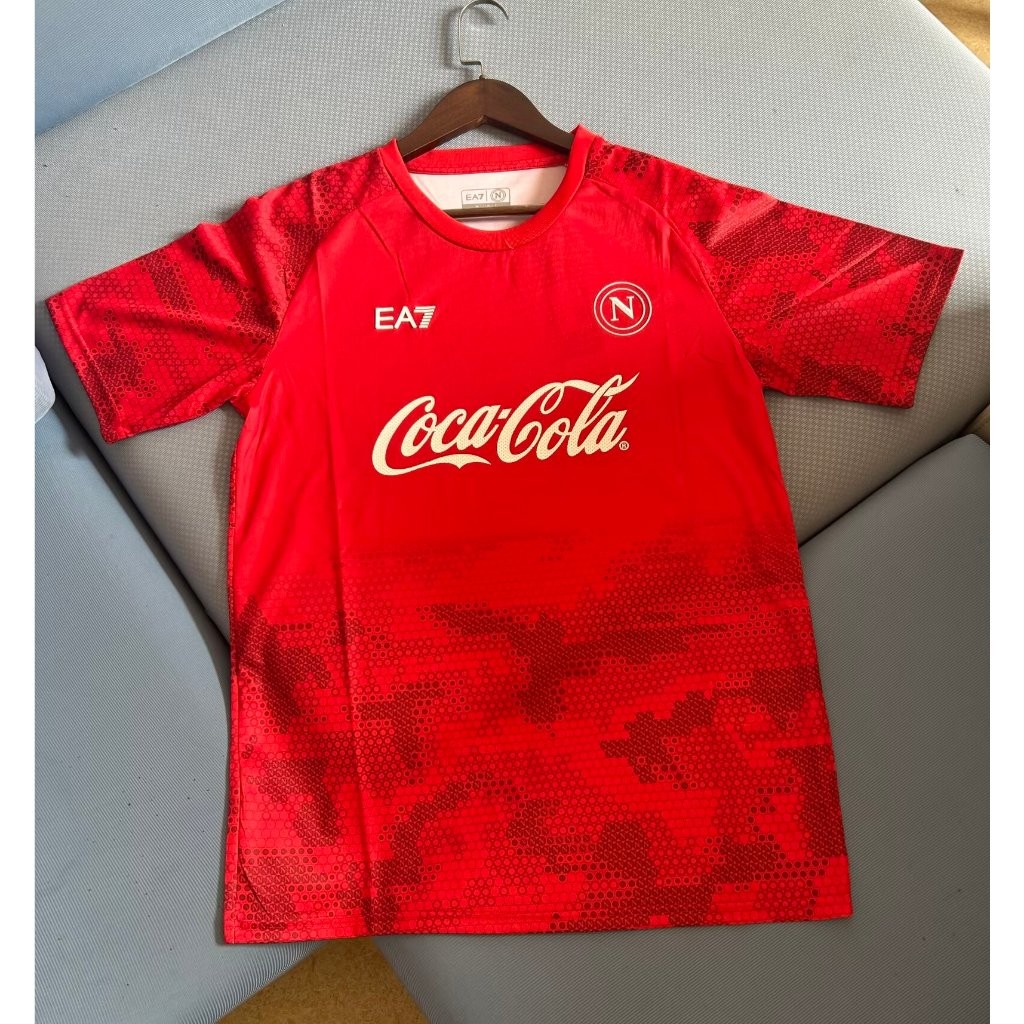 S-xxl 24-25 ชุดฝึกซ้อม Napoli ชุดฟุตบอลสีแดง รุ่นพัดลมคุณภาพสูง