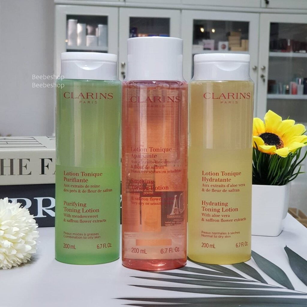 Clarins toning lotion 200ml โทนเนอร์โลชั่นปราศจากแอลกอฮอล์
