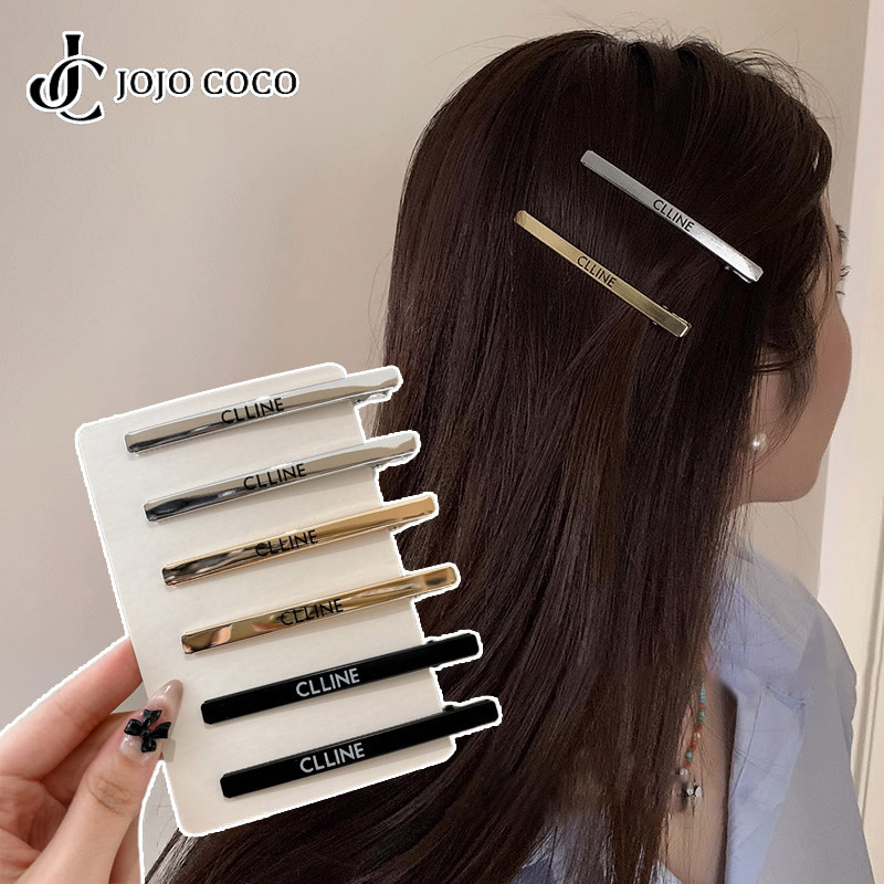 Jojo COCO 2 ชิ้นกิ๊บติดผมโลหะผู้หญิงหน้าผากด้านข้าง Bangs คลิปเส้นเดียวเครื่องประดับผมแฟชั่น