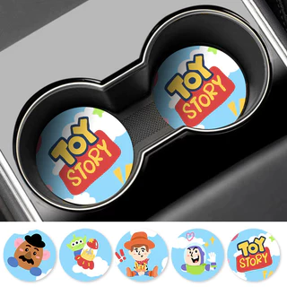 Toy Story Car Coaster รถผลิตภัณฑ์ที่ดี Creative ถ้วยน้ํา Mat เครื่องประดับภายในรถแผ่นกันลื่น Universal