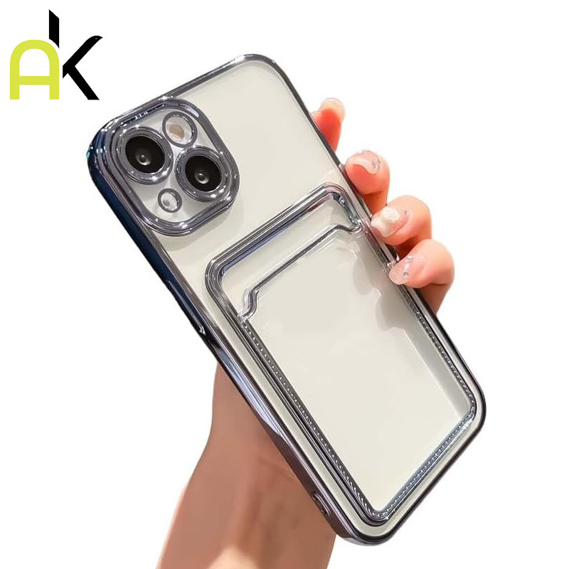 AK การ์ดกรอบเคสโทรศัพท์เข้ากันได้กับiPhone 15 16 6S 7 8 PLUS XR 11 12 14 13 PRO MAX 2 in 1 Anti-Fallและหนา