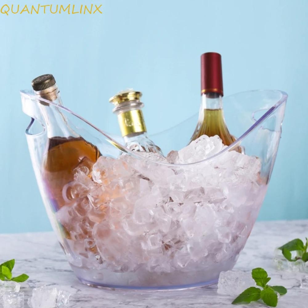 Quantuml ถังน้ําแข็งโปร่งใส, 4/8/12L ถังแช่ไวน์ความจุขนาดใหญ่, แบบพกพาอะคริลิค Anti-fall ขวดแชมเปญ Ice Cooler ฤดูร้อน
