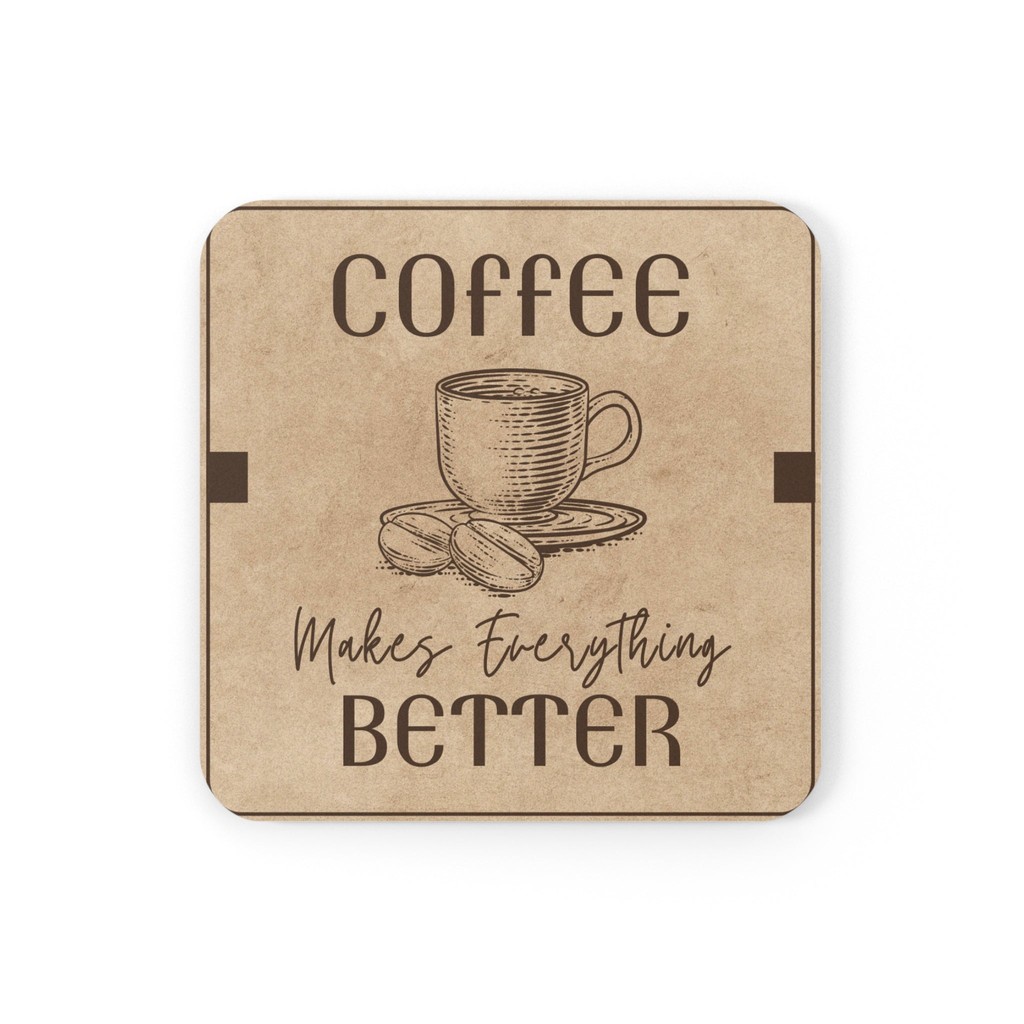 Tan Rustic Vintage Coffee Shop Coaster