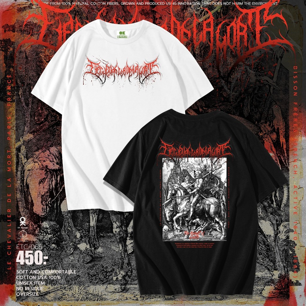 OK Apparel เสื้อยืดคอกลมแขนสั้น ลาย The Knight of death Oversize Cotton USAคุ้มสุด!