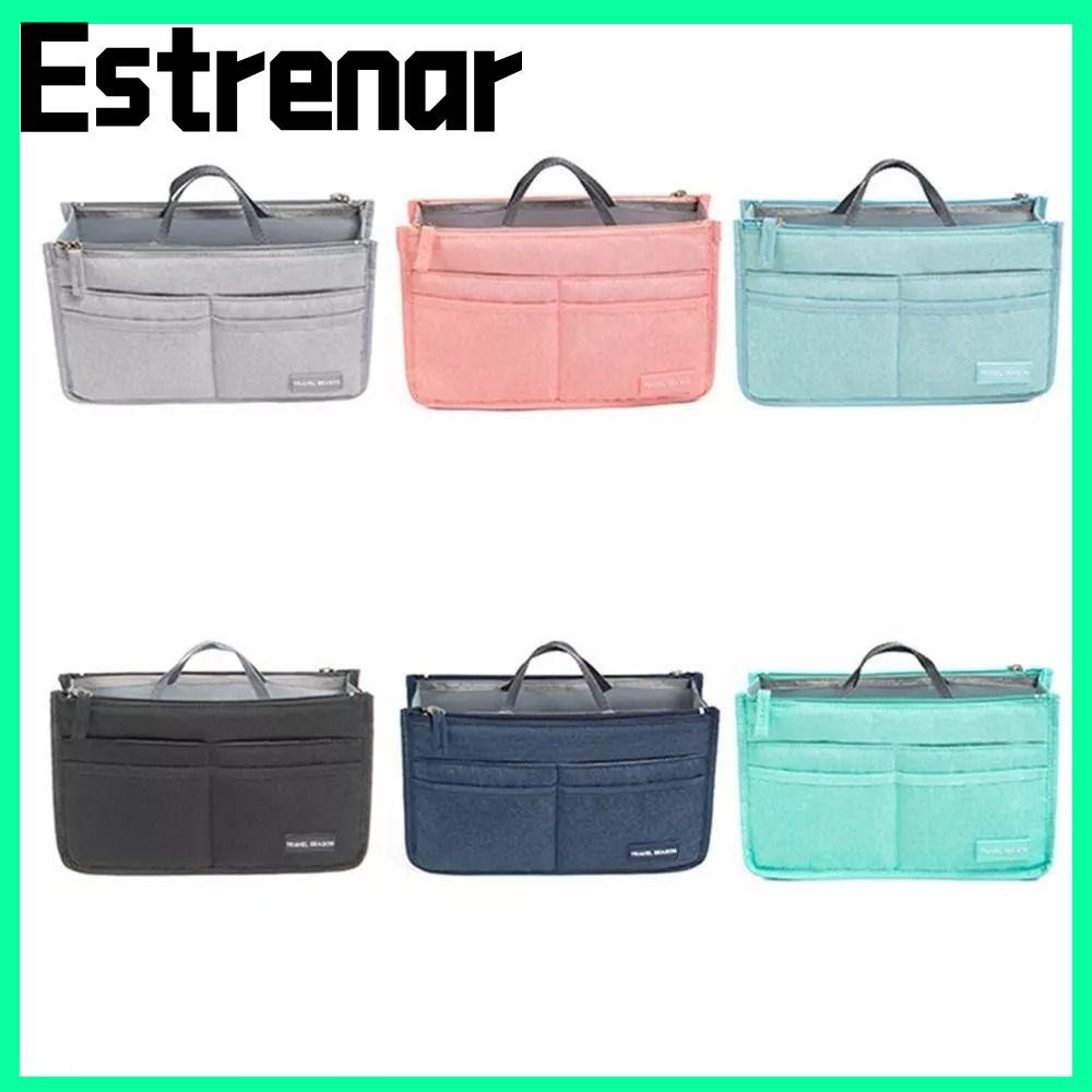 Estrenar กระเป๋าใส่อุปกรณ์อาบน้ําสําหรับเดินทาง, กระเป๋าเครื่องสําอางกันน้ําความจุขนาดใหญ่, กระเป๋าจัดระเบียบโพลีเอสเตอร์ซิปคู่ใส่กระเป๋า