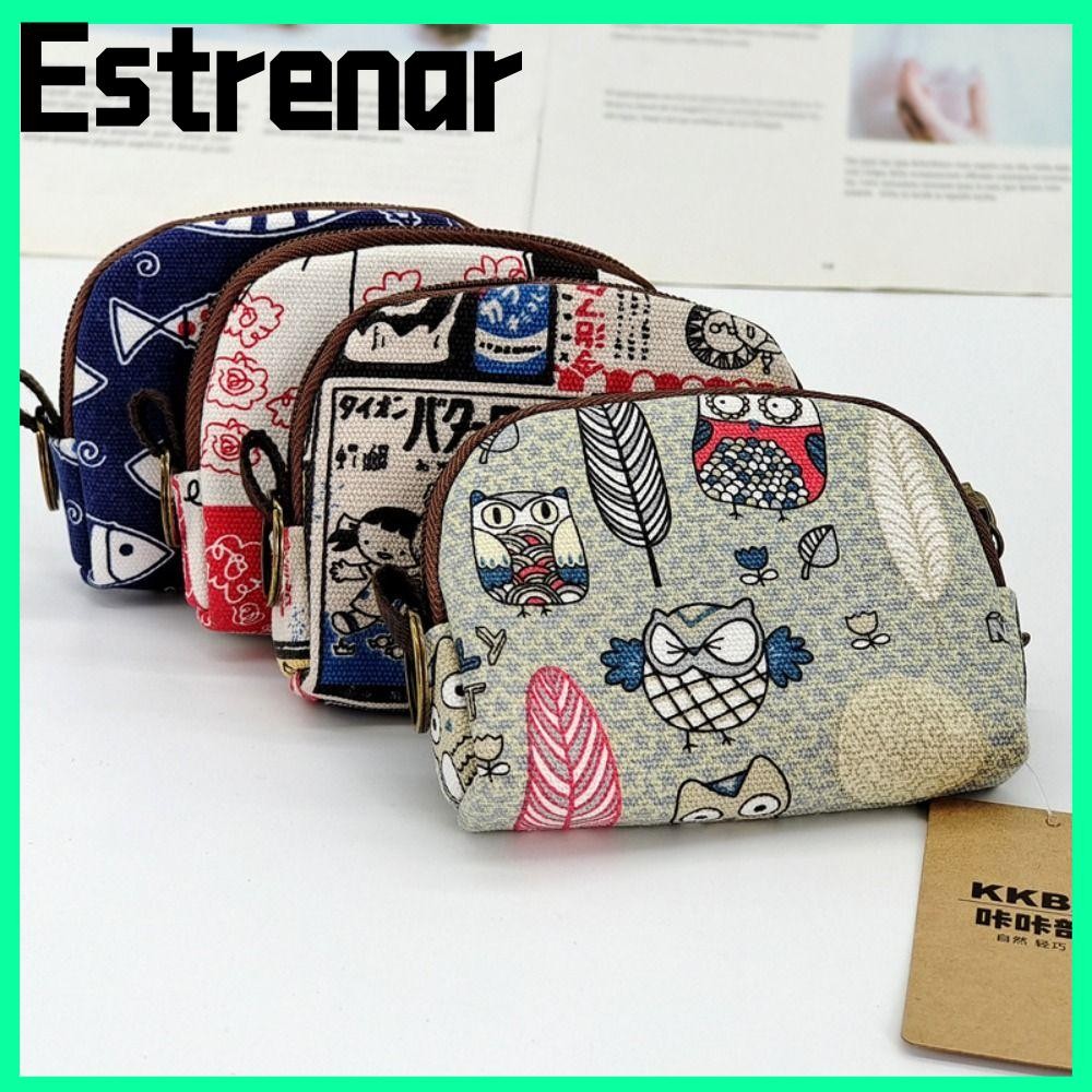 Estrenar กระเป๋าใส่เหรียญ ผ้าใบวินเทจ เปลี่ยนเงิน ออแกไนเซอร์ ถุงของขวัญแมวน่ารัก Kids