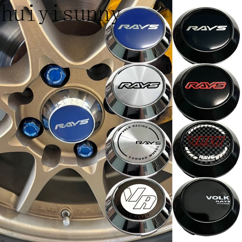 Hys 1PC 68 มม.RAYS ขอบกลางหมวกรังสีโลโก้สัญลักษณ์ volk racing racing hub caps ล้อรถสําหรับ CE28 TE37 RE30 รถล้อ