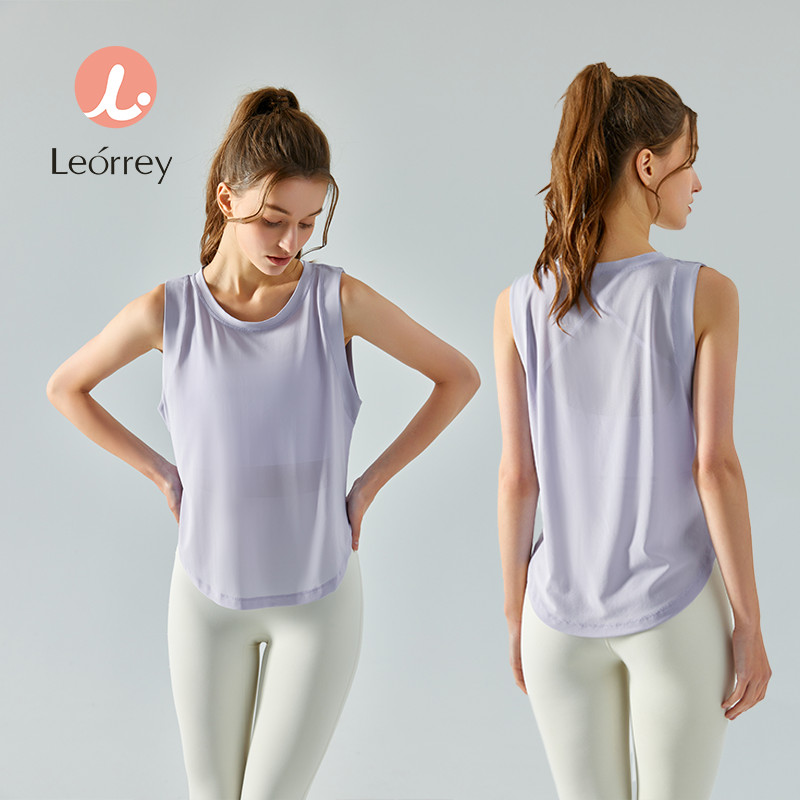 Leorrey-เสื้อกล้ามโยคะแห้งเร็วตาข่ายหลวมบางระบายอากาศ