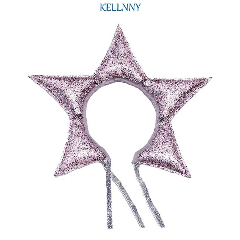 Kellnny Star Glittered หมวกเด็ก Star Shape Crown ฮาโลวีนบทบาทเล่น Headpiece Proms Party บทบาทเล่น Headwear