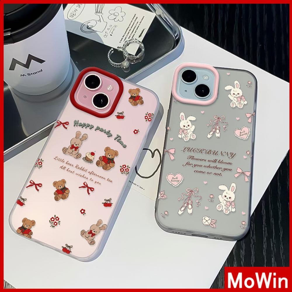 Movin - เคสใส iPhone16 11 Pro Max iPhone เคส TPU นิ่มป้องกันรอยนิ้วมือแบบด้าน สัตว์การ์ตูนที่น่ารัก Compatible With iPhone15 Pro max iPhone14 13 12 Pro max XS XR 7 8 Plus