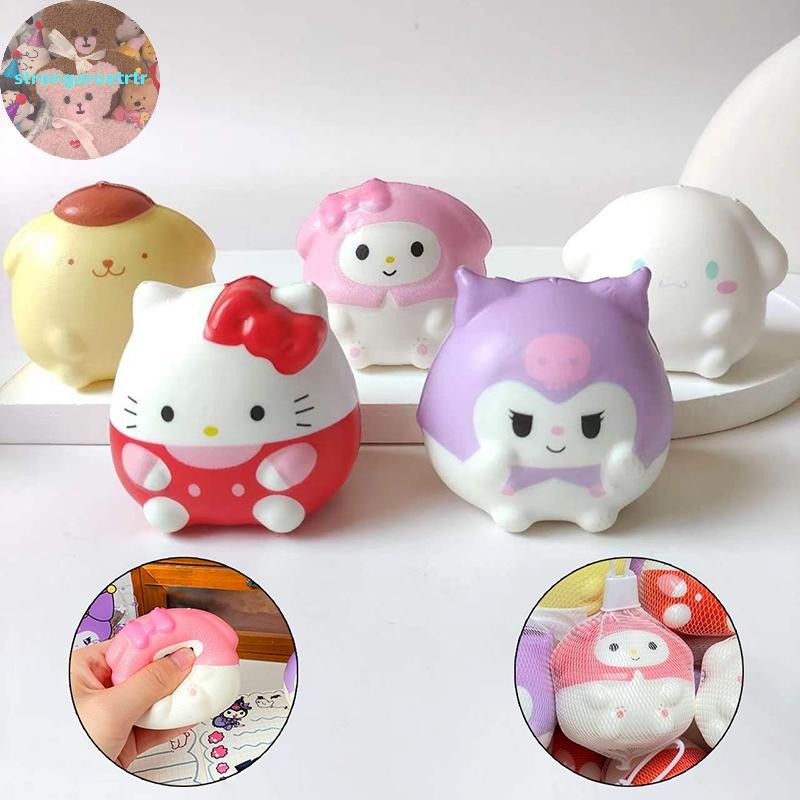 Strongaroetrtr Sanrio Kawaii Hello Kitty Melody Deion Kuromi Cinnamoroll ความเครียดบรรเทา Squishy อะนิเมะการ์ตูนเด็กมือ Pinch ของเล่น TH