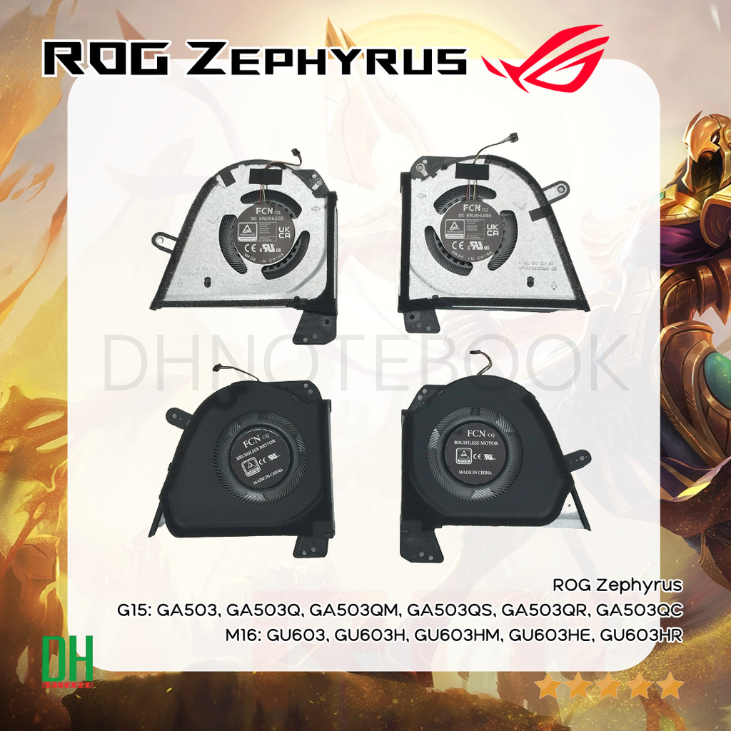 พัดลมระบายความร้อนโน๊ตบุ๊ค ASUS ROG Zephyrus G15 GA503 M16 GU603 รุ่น DFSCK221051824 ขายเป็นคู่ L+R