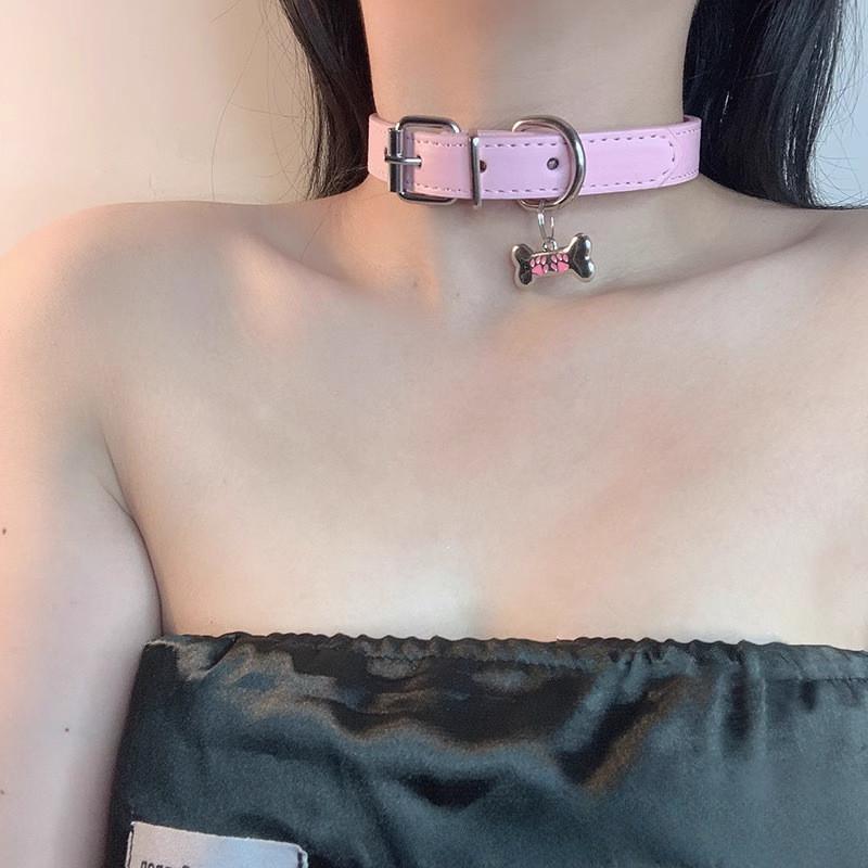 พังก์หนังเค้นคอสร้อยคอผู้หญิงกระดูกจี้สร้อยคอเชือกลากชุดอุปกรณ์เสริมเครื่องประดับ