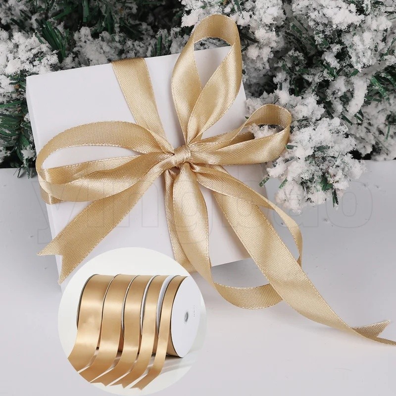 ริบบิ้นห่อของขวัญ22ม แชมเปญทองบรรจุริบบิ้นสายสะพายอุปกรณ์ของขวัญ ทําเอง งานแต่งงานคริสต์มาสวันวาเลนไทน์วันแม่ครบรอบจัดเลี้ยงตกแ