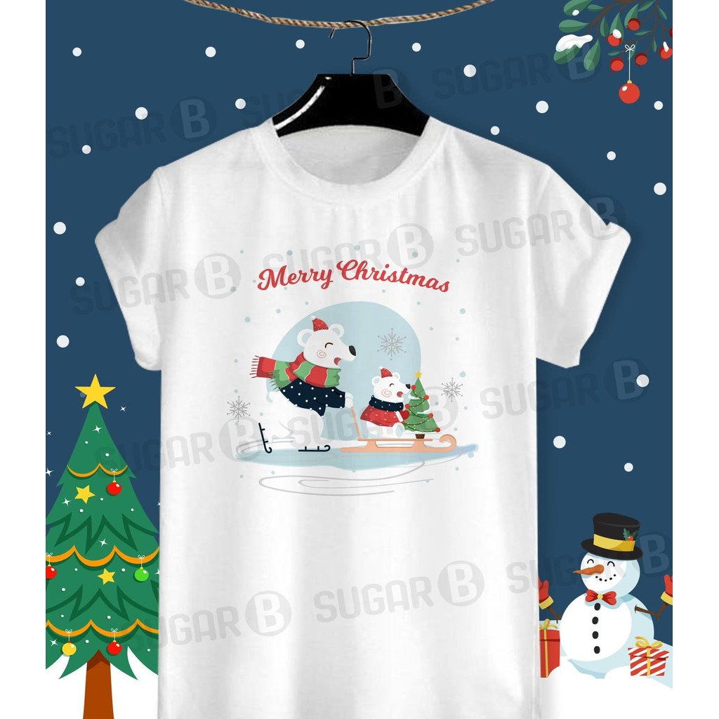 เสื้อยืดวันปีใหม่ Merry Christmas & HNY 2025 ผ้า TK ใส่สบาย สีสันสดใส ไม่ยืดไม่ย้วย