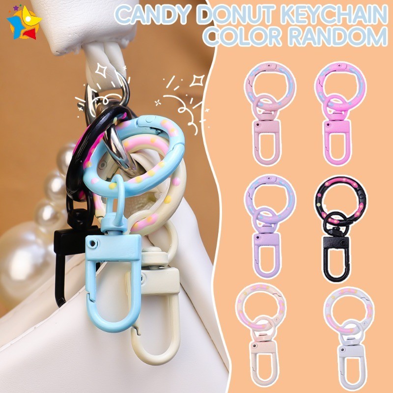 Diy โลหะหัวเข็มขัดแหวน Snap Hook พวงกุญแจสีลูกกวาดฤดูใบไม้ผลิ Clasp สําหรับพวงกุญแจเครื่องประดับหัวเข็มขัด Connector จี้เครื่องประดับทําอุปกรณ์