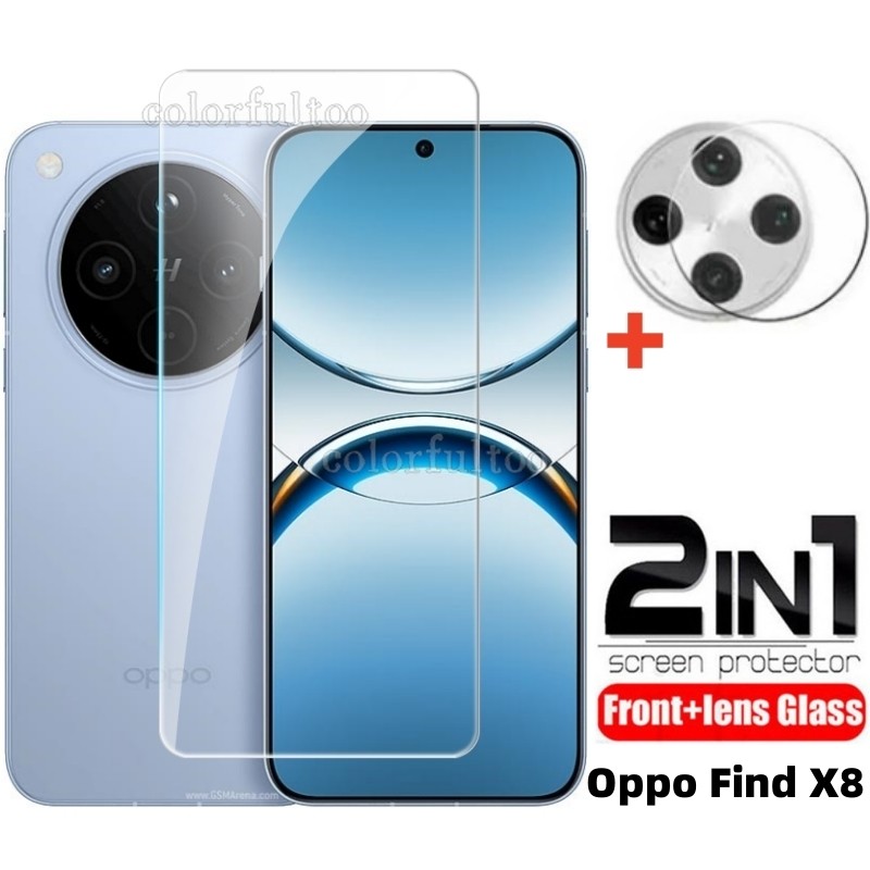 9H โทรศัพท์ด้านหน้ากระจกนิรภัยฟิล์มสําหรับOppoค้นหาX8 Ultra 5G X8Pro X 8 X8S + FindX8Ultra 5Gคลุมทั้งหมดใสป้องกันหน้าจอฟิล์มกล้องเลนส์ป้องกันฟิล์ม