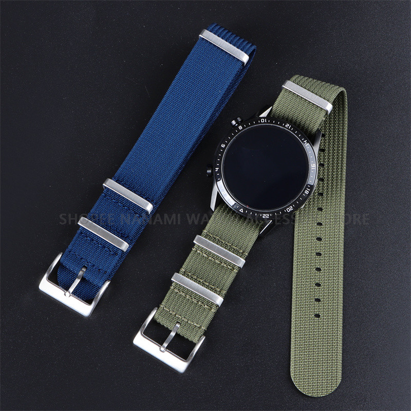 Universal ผ้าใบไนลอน NATO นาฬิกา 18 มม.20 มม.22 มม.สไตล์ทหาร One Loop กีฬาผ้าสร้อยข้อมือผู้ชายผู้หญิงสายรัดข้อมืออุปกรณ์เสริม
