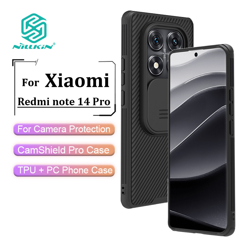 Nillkin CamShield Pro Casing สําหรับ Xiaomi Redmi note 14 Pro เคสโทรศัพท์ PC + TPU หรูหรากันกระแทกฝาหลังพร้อมกล้องสไลด์ป้องกันความเป็นส่วนตัว