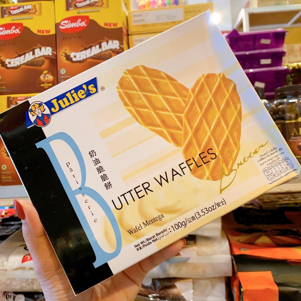 ขนมวาฟเฟิล ยี่ห้อ Julie’s Butter WAFFLES ขนาด 100กรัม