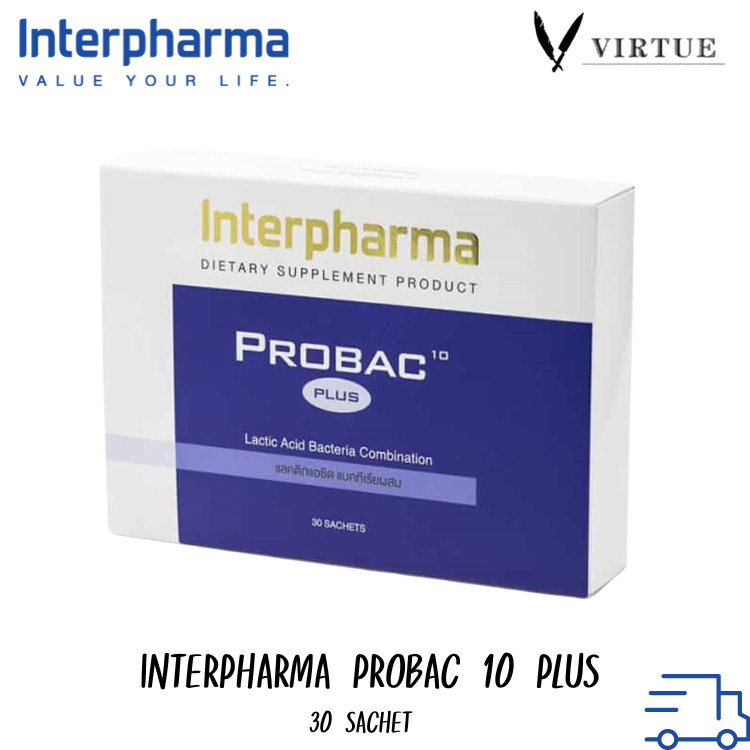Probac 10 plus (probiotics) มีชนิดของเชื้อจุลินทรีย์หลากหลายที่สุด ถึง 10 สายพันธุ์ (30 sachet) by I
