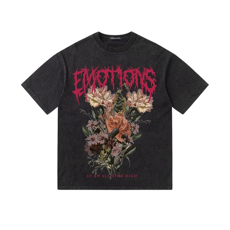 （พร้อมส่งจากกทม มาถึงใน 2วัน）เสื้อยืดแขนสั้นผู้ชายสีดำพิมพ์ลายผ้าฝ้ายสวมใส่สบายเสื้อเชิ้ตแฟชั่นลำลอง OVERSIZE M-XXXL