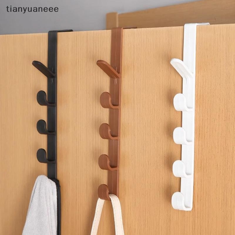 Tianyuaneee Fivesegment ประตู Hook Coat กระเป๋าผ้าเช็ดตัวผมวงไม่มีรอยต่อผู้ถือบ้านห้องนอนองค์กรจัดเก็บพลาสติก Pure สี Rack Well