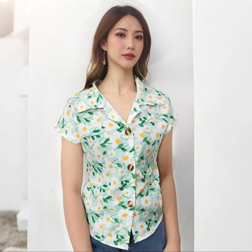 เสื้อแขนสั้นลายดอกไม้ผู้หญิง thumbnail 8