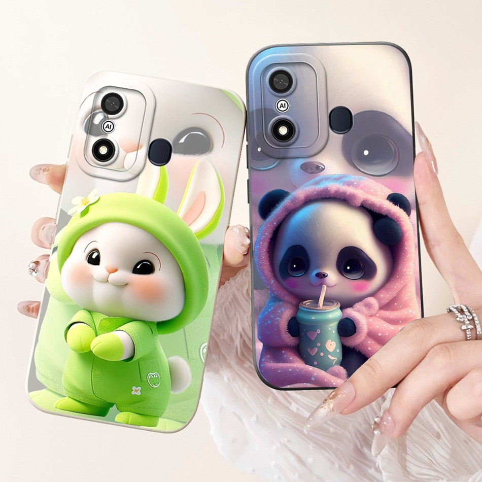 Itel A27 / P17 / A551L / Itel A57 กระต่ายน่ารัก Panda Casing ItelA27 P17 ItelA57 เลนส์ป้องกันซิลิโคนอ่อนนุ่มเคสโทรศัพท์