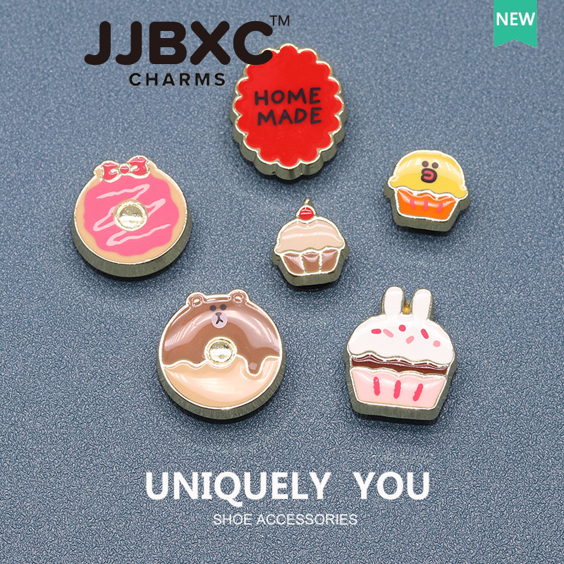 JJBXC ตัวติดรองเท้า charm ชุดหัวเข็มขัดลายหมีบราวน์และกระต่ายโคนี่ น่ารัก สำหรับรองเท้าทุกแบบ อุปกรณ์ตกแต่งรองเท้า