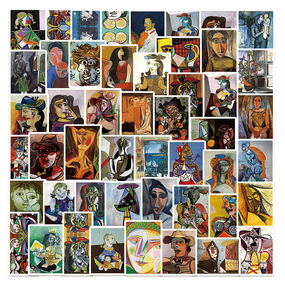 50 ชิ้น Pablo Picasso ภาพวาดงานศิลปะสติกเกอร์กันน้ํา PVC