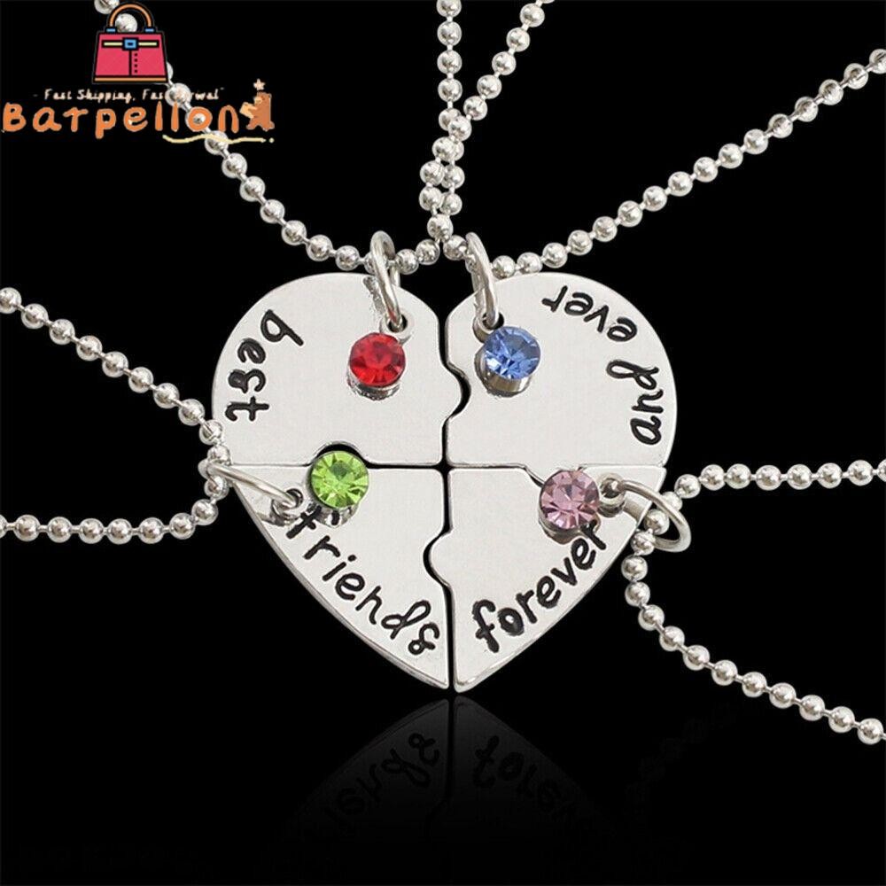 BARPELLON 4 Bff Friend Love Necklace Best Friend Froever Womens Necklace